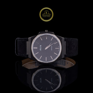 Midnight Black Crystal Bezel Diamond Luxury Timepiece Watch