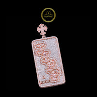 Lab Diamond Trump Card Pendant With Iced-Out Dollar Design