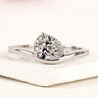 1.00 CT Minimal Pear Cut Moissanite Statement Ring for Women By Ivevar