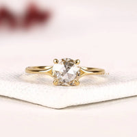 Rose Cut Lab Grown Diamond Delicate Engagement Ring