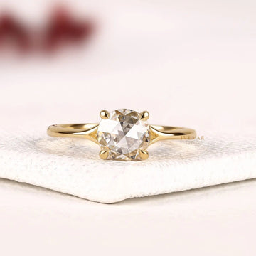 Rose Cut Lab Grown Diamond Delicate Engagement Ring