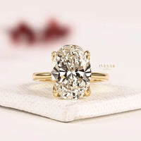 Hidden Halo Setting Oval Cut Moissanite Engagement Ring