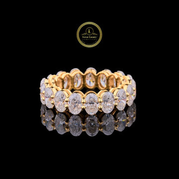 Full Eternity 0.30 CT Oval Cut Lab Grown Diamond Gold Band For Her By Ivevar