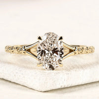 2.50 CT Oval Cut Lab Grown Engagement Vintage Ring By Ivevar