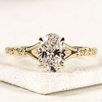 2.50 CT Oval Cut Lab Grown Engagement Vintage Ring By Ivevar