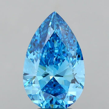 Excellent 4.02 CT Pear Shape Fancy Vivid Blue Color VS1 Clarity Lab grown Diamond For Cocktail Ring