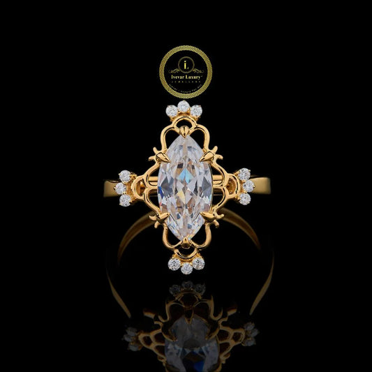 Dainty Vintage 3.50 CT Marquise Cut Moissanite Diamond Engagement Ring By Ivevar