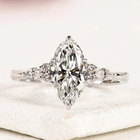 3.50 CT Elegant Marquise Cut Moissanite Diamond Bridal Jewelry with Side Stones By Ivevar