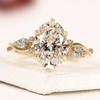 Nature Inspire Oval Cut Lab Grown Engagement Ring