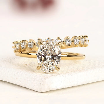 2.50 Eternal Brilliance Collection Oval Cut Lab Grown Diamond Engagement Ring In Bridal Set By Ivevar