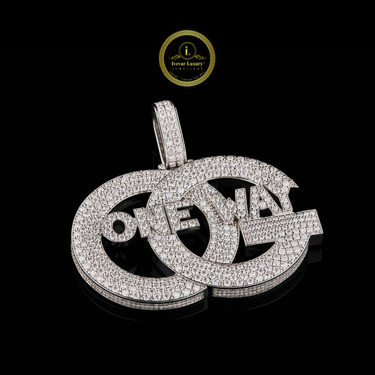 Initial Letter Pendant with Round Brilliant Pave Set Moissanite Diamonds Hip Hop Jewelry