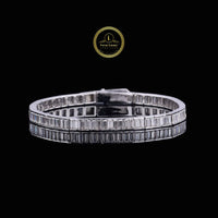 Luxe Channel Set Emerald Cut Moissanite Diamond Tennis Bracelet By Ivevar
