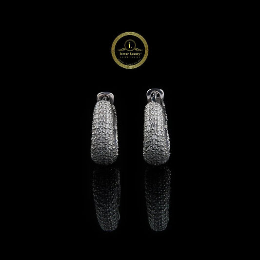 Elegant Designer 2.00 TCW Round Cut Lab Grown Diamond Hoop Earrings with Brilliant Stones