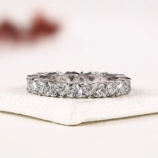Heart Shape Lab Grown Diamond Full Eternity Stacking Band