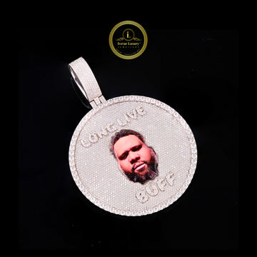 The Buff Legacy Custom Photo Memorial Moissanite Diamond Iced-Out 3D Medallion Pendant