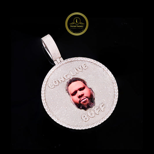 The Buff Legacy Custom Photo Memorial Moissanite Diamond Iced-Out 3D Medallion Pendant