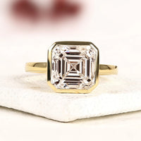 2.50 CT Imperial Asscher Cut Lab Grown Diamond Solitaire Ring Engagement Ring By Ivevar