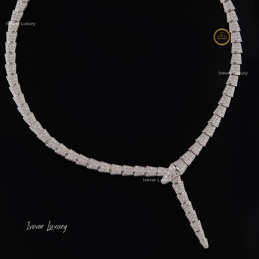 Custom 925 Sterling Silver Lab Grown Diamond Snake Shape Chain By Ivevar