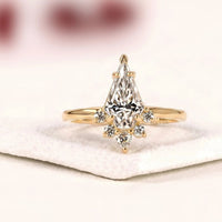 Antique Kite Shape Moissanite Diamond Engagement Ring