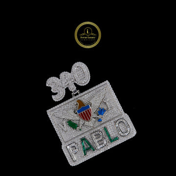 Custom Iced-Out Statement Pendant with Lab Diamond Detailing and Enamel Accents By Ivevar