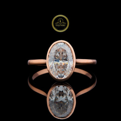 Oval Cut Lab Diamond Bezel Set Ring