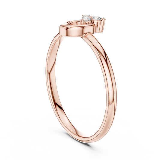 Round Cut Lab Diamond Cluster Gold Fashion Ring With Open Loop - view 3