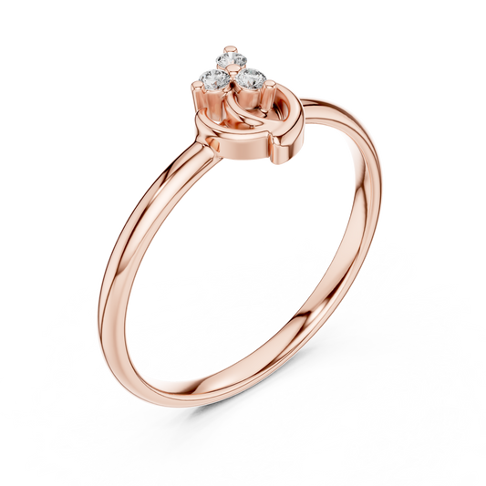 Round Cut Lab Diamond Cluster Gold Fashion Ring With Open Loop - view 4