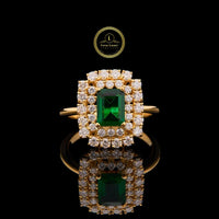 Luxury Emerald 0.50 CT lab grown Green Gemstone Cocktail Ring By Ivevar