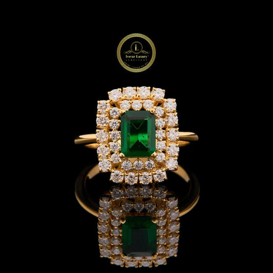 Luxury Emerald 0.50 CT lab grown Green Gemstone Cocktail Ring By Ivevar