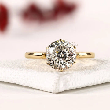 Round Cut Lab Grown Diamond Solitaire Daily Wear Ring