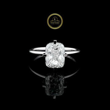 Elegant Cushion Cut 3 CT LAB Solitaire Diamond Engagement Ring  Minimal Luxury Statement By Ivevar