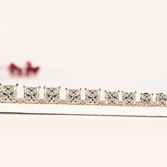 Princess Cut Lab Grown Diamond Stud Earrings For Her