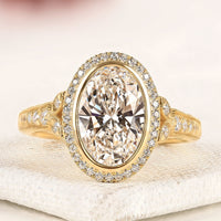 3.00 CT Halo Collection Oval Cut Lab Grown Diamond Ring in anniversary Gift By Ivevar