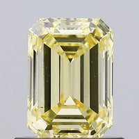 Sparkling Of 0.90 CT Emerald Shape Fancy Yellow Color VS2 Clarity Moissanite Diamond For Lost Hours