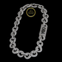 Fully Iced-Out Custom Cuban Link Chain with Moissanite Diamond Accents