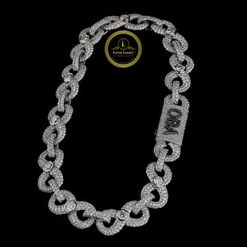 Fully Iced-Out Custom Cuban Link Chain with Moissanite Diamond Accents