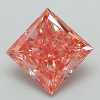 Fantastic 3.01 CT Princess Shape Fancy Vivid Pinkish Orange Color VS2 Clarity Moissanite Diamond For Special one Ring