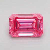 Classic Of 1.62 CT Emerald Shape Fancy Vivid Pink Color VS2 Clarity Moissanite Diamond For Gold Light
