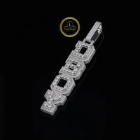 Custom Vertical "DBOY" Moissanite Diamond Nameplate Pendant VVS Clarity White Gold Iced Out Jewelry By Ivevar