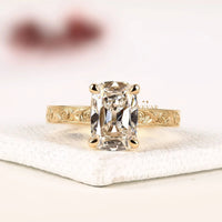 Radiant Cut Engraved Solitaire Lab Grown Diamond Engagement Ring