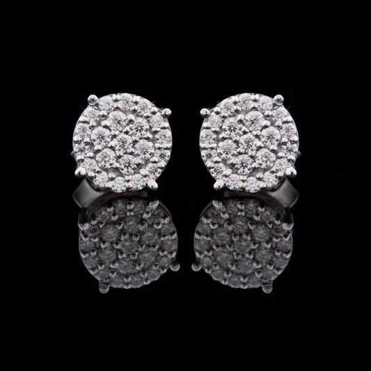 0.56 TCW Premium Moissanite Round Multi Stone Cluster Stud Earrings with Exceptional Radiance