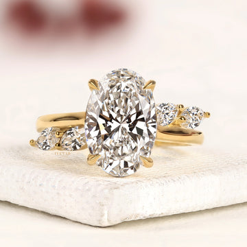 3.50 CT Ivevar Celestial Bloom Collection Oval Cut Moissanite Diamond Engagement Ring By Ivevar