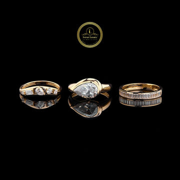 Elegant 4CT Pear Moissanite Gold Rings  Modern Fine Jewelry By Ivevar