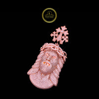 Iced-Out Jesus Piece Pendant Featuring Triple Cross Lab Diamond Fleur De Lis Bail Design