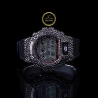 Black Diamond Pave Digital Sports Watch with Resin Strap & LCD Display
