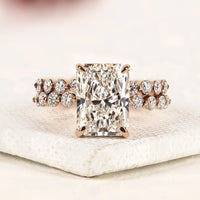 3.00 CT Ivevar Luxury Lab Grown Radiant Diamond Halo Engagement Ring in Rose Gold