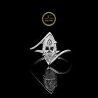 Elegant Marquise Cut 3.50 CT Lab grown Engagement Ring Twisted Design By Ivevar