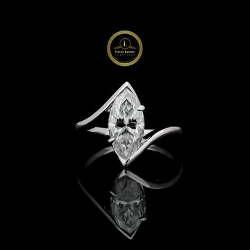 Elegant Marquise Cut 3.50 CT Lab grown Engagement Ring Twisted Design By Ivevar
