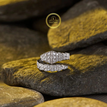 White Gold moissanite Diamond Ring with Elegant Geometric Modern Statement Design for Women Luxury