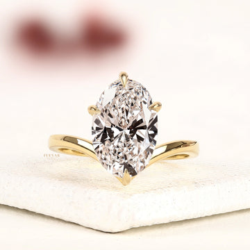 3.00 CT Eternal Oval Cut Lab Grown Diamond Solitaire Ring Luxury Yellow Gold Engagement Ring By Ivevar